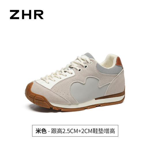 ZHR则则4.5厚底内增高休闲鞋2025秋季新款多巴胺百搭系带女鞋KD96 商品图1