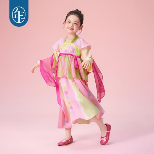 【年衣】童装汉服裙女童25年秋季新款中式国风改良汉服长袖连衣裙礼服花火虹心汉服裙 商品图5