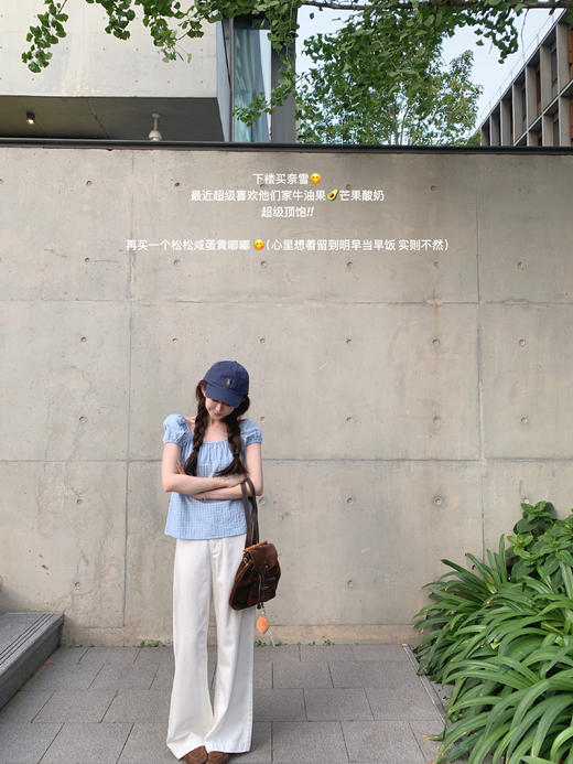 金蘑菇菇 Summer is summering恋恋夏日 泡泡来噜/ 短袖亚麻半裙 商品图1