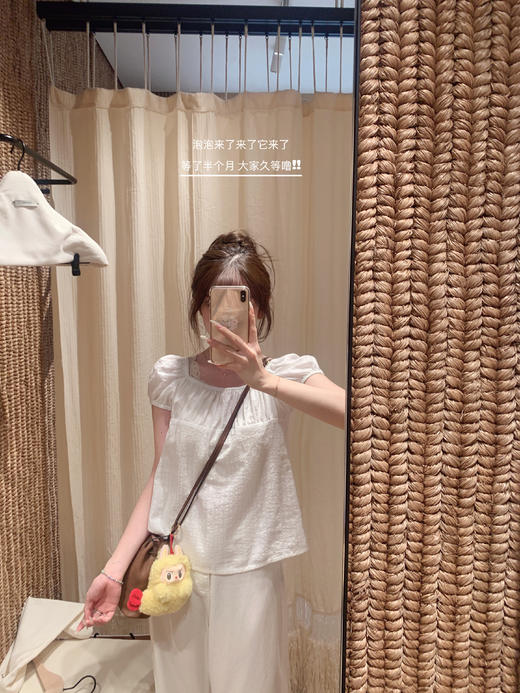 金蘑菇菇 Summer is summering恋恋夏日 泡泡来噜/ 短袖亚麻半裙 商品图6