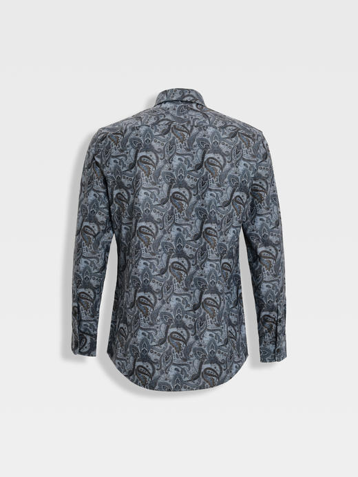 callisto深蓝弹力混纺休闲衬衫 商品图1