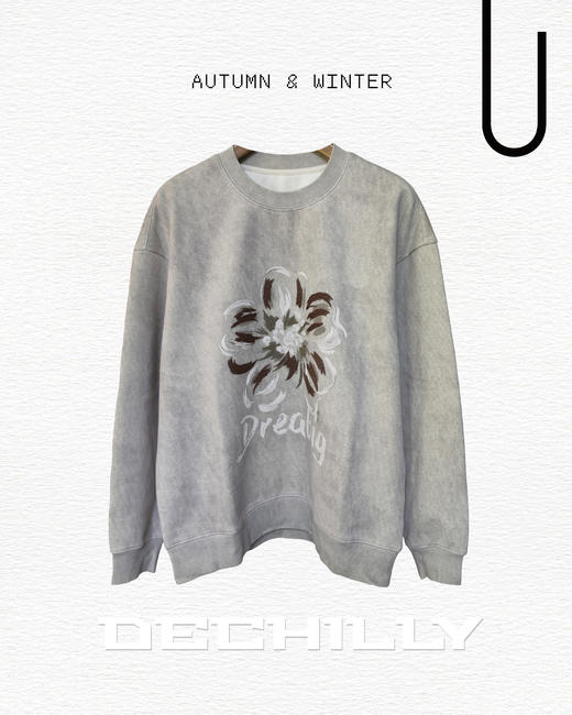 532064329花朵印花圆领卫衣 商品图0