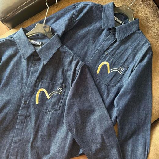 福神重工刺绣原浆原色客供丹宁牛仔布男士春秋季衬衫外套 商品图3