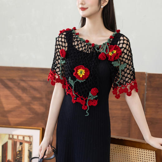 苏苏姐家森蔓披肩围巾手工diy钩针自制羊毛线编织毛线团材料包 商品图1