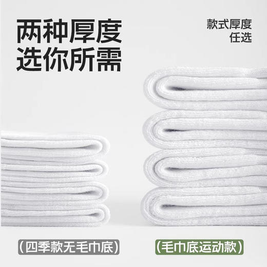 白色毛巾底袜子男款纯棉吸汗中筒袜加厚减震长筒运动袜篮球袜新款新品 商品图3