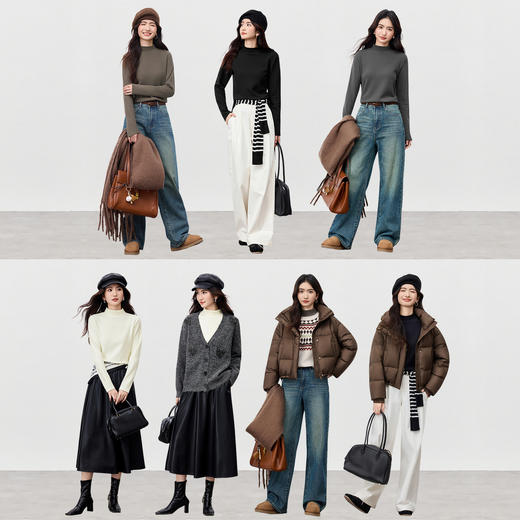 【内购】【穿三季】简约通勤半高领宽松显瘦弹力厚保暖基础外穿内搭打底衫-W54SF3969 商品图2