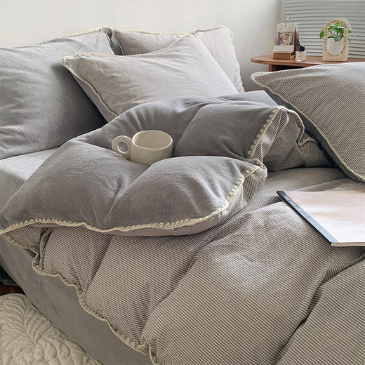 【牛奶绒秋冬棉加绒四件套】牛奶绒四件套良品秋冬棉加绒四件套保暖加厚绒布床品件套 商品图2