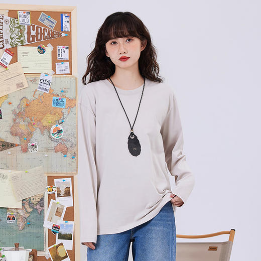 「加购3件到手79元」SIIJJEYY枝辑 230g长袖T恤 柔软舒适亲肤 男女同款 休闲情侣打底衫 商品图5