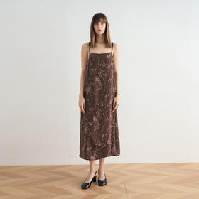 COCO ZONE刘一一 法式高级感印花吊带连衣裙气质百搭长裙CC1A0440