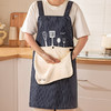摩登主妇厨房围裙女式防油防水免洗做饭围裙烘焙烘房棉麻条纹厨师围裙 商品缩略图0
