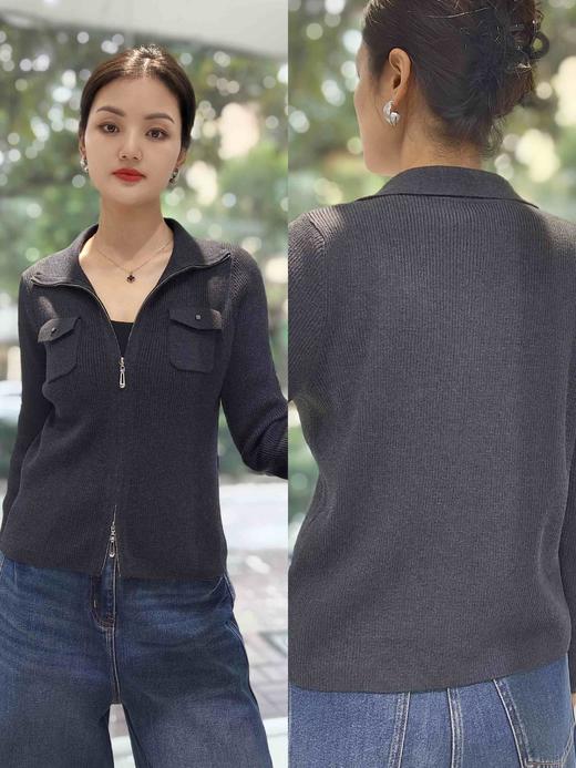 589950秋冬款.羊毛拉链两袋开衫针织外套 商品图2