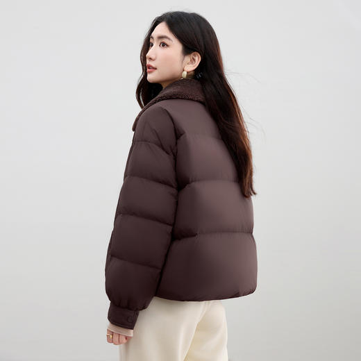 【内购】【90%白鸭绒】美拉德雅丹风羊羔毛翻领宽松保暖厚不臃肿羽绒服-W54YC2036 商品图3