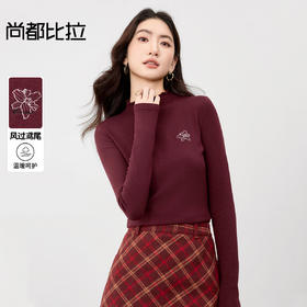 【内购】【多色可选】简约通勤半高领修身绒感针织保暖外穿/内搭打底衫-153SF2724