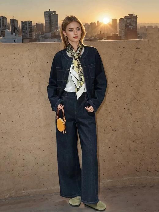 之禾 女装棉弹牛仔阔腿裤（SS） 商品图6