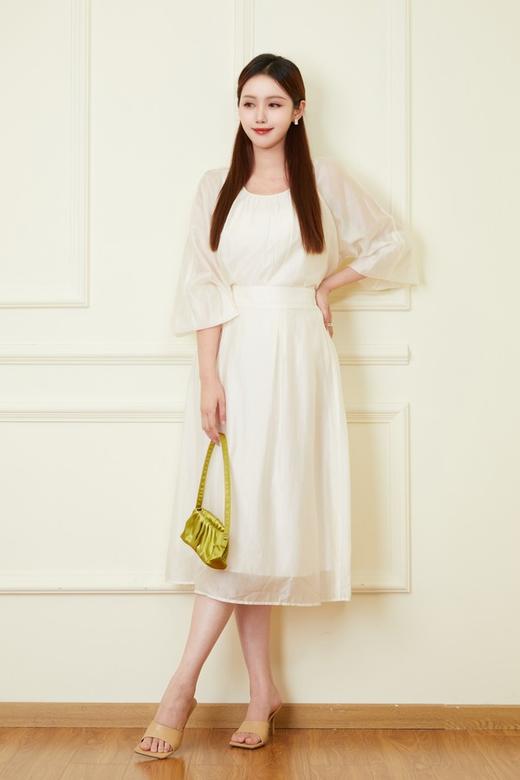 Le Malene 米色舒适莱赛尔衬衣半身裙两件套 20937 商品图3