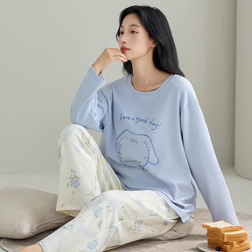 纯棉睡衣女款长袖2025新款春秋款卡通100%全棉女士家居服套装秋季 商品图3