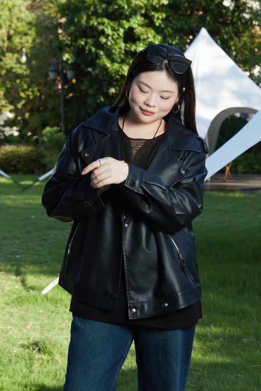 【皮衣  按扣款】花姐朋友出口俄罗斯款货源，高性价比款，环保蛋白皮，质感满分，光泽度佳~超柔软休闲夹克，皮衣外套秋装~ 商品图7