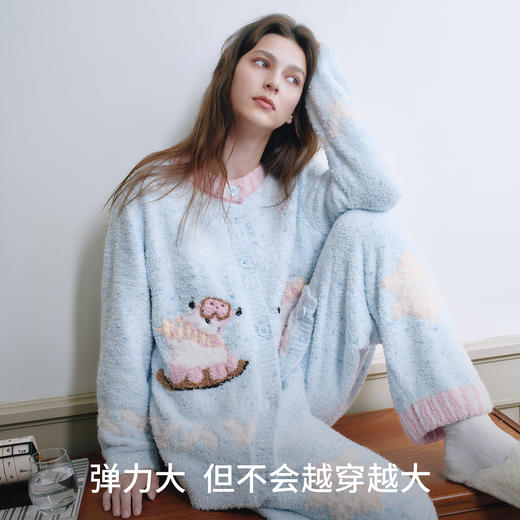 【家居服专场】嫚熙秋冬牛油果半边绒月子服加绒产妇哺乳孕妇睡衣家居服 商品图4