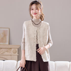 JH6905重工刺绣独特漂亮叠穿马甲背心女装2025秋季新款时髦洋气无袖上衣