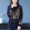 YY11-5517妈妈春秋装洋气提花中款针织衫女2025年秋季新款宽松毛衣打底衫潮 商品缩略图3