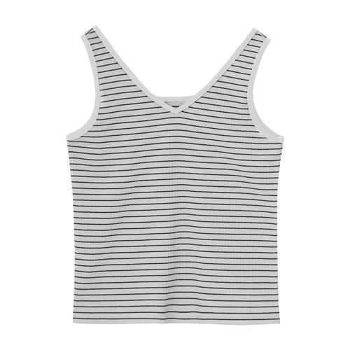 佐丹奴女装SS25商场新款【冰冰系列】【SORONA】系列弹力保型面料条纹V领背心05325242 商品图5