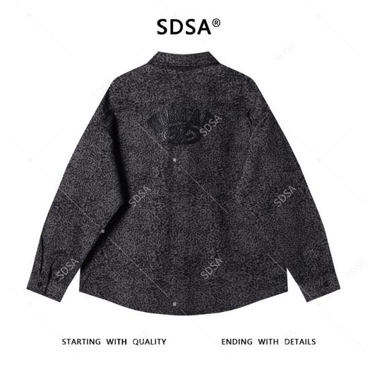 59200SDSA男士秋冬新款痞帅男装潮牌撞色豹纹翻领长袖衬衫百搭简约衬衣 商品图5