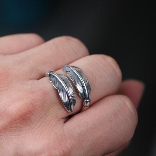 【吉羽】S925银复古开口羽毛戒指【SCH-SY23218】 商品图2