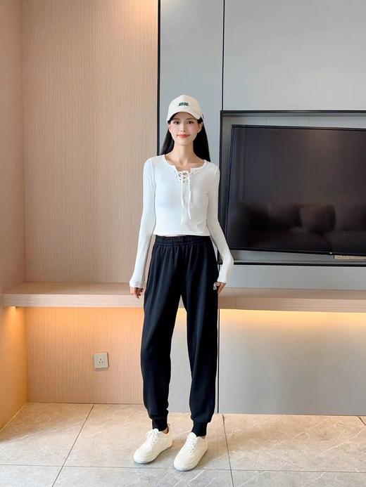 优选 | MLB经典小LOGO束脚长裤 黑色/奶油色/麻灰色 S-XL 显高又显瘦 松弛感 商品图4