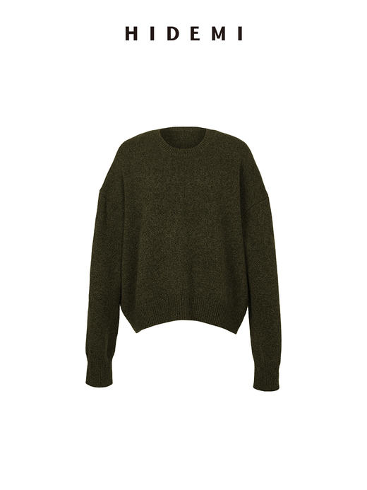 HIDEMI 美利奴羊毛系列经典圆领廓形厚款大毛衣 商品图5