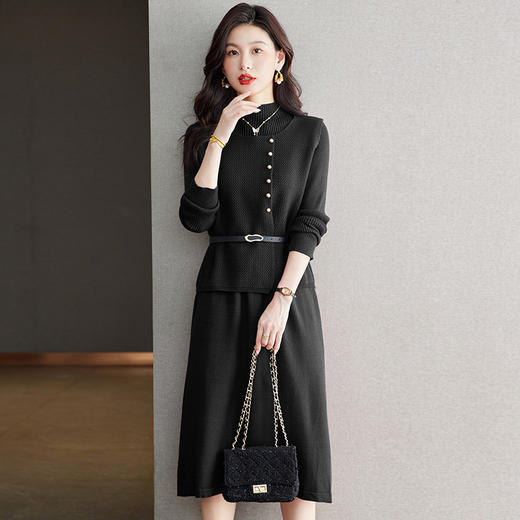 M2750-198针织衫马甲两件套装裙女士秋冬2025新款春秋高级感减龄穿搭一整套 商品图2