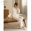 可人儿春秋季带胸垫奥力棉女士长袖长裤睡衣可外出纯棉家居服套装 商品缩略图2