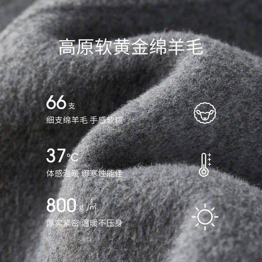 【内购】【绵羊毛】格雷系英伦风翻领单排扣落肩袖显瘦保暖厚双面呢大衣-W54OC2666 商品图4