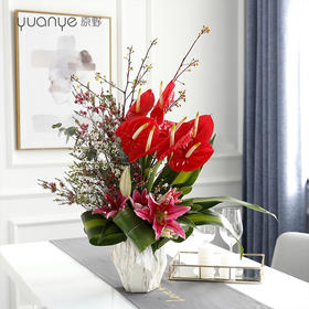 红掌百合瓶花（生日拜年乔迁开业搬家祝寿升职升迁等）