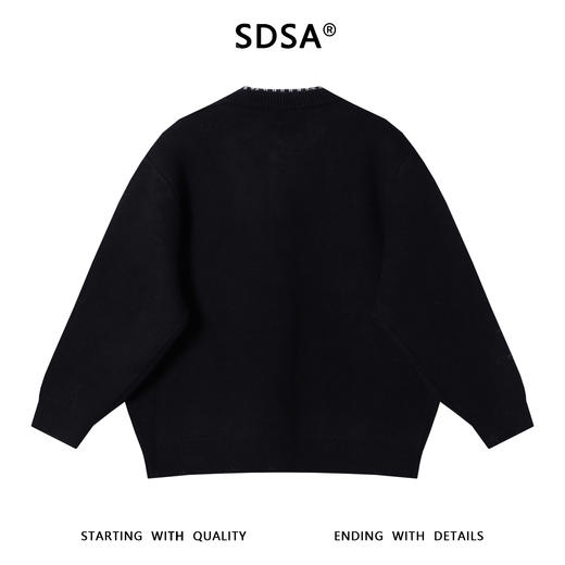 250130SDSA男士秋冬新款痞帅男装潮牌拼接假两件毛衣纽扣针织衫开衫百搭 商品图4