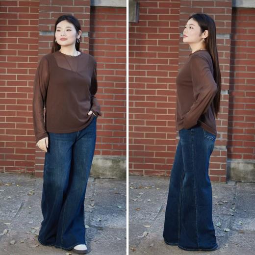 一周内发货【筒喇裤 】非常有质感的一条筒喇裤 ！和喇叭裤不一样，筒的位置稍许宽松，带来更多的松驰感【微喇】秋季复古微胖梨形显瘦微喇，阔腿牛仔裤，显瘦牛仔裤，这个颜色就是质感的代名词！ 商品图0