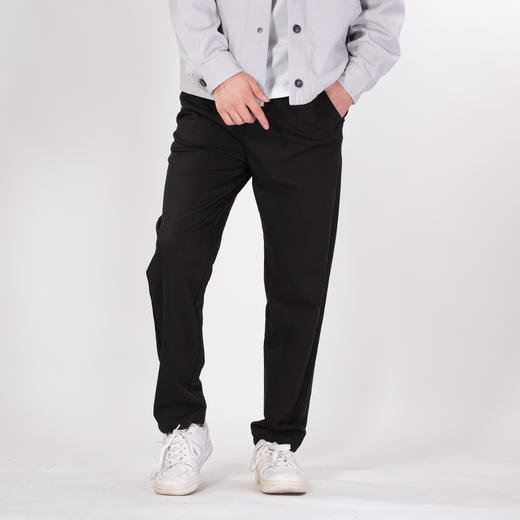 DRONKOO 2025 正常腰左袋金属标斜纹针织基础款中厚休闲长裤 商品图1