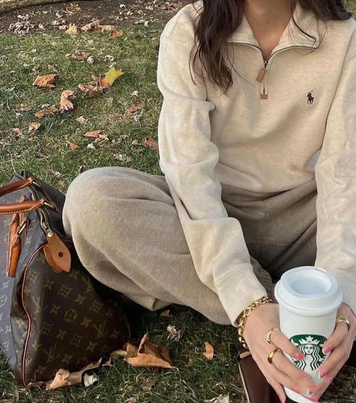 男女同款拉夫原单刺绣战马半拉链卫衣 商品图9