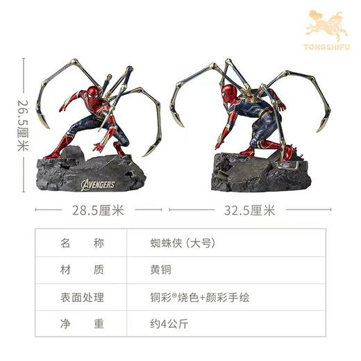 铜师傅《蜘蛛侠》漫威系列限量手办 复仇者联盟桌面铜摆件 商品图8