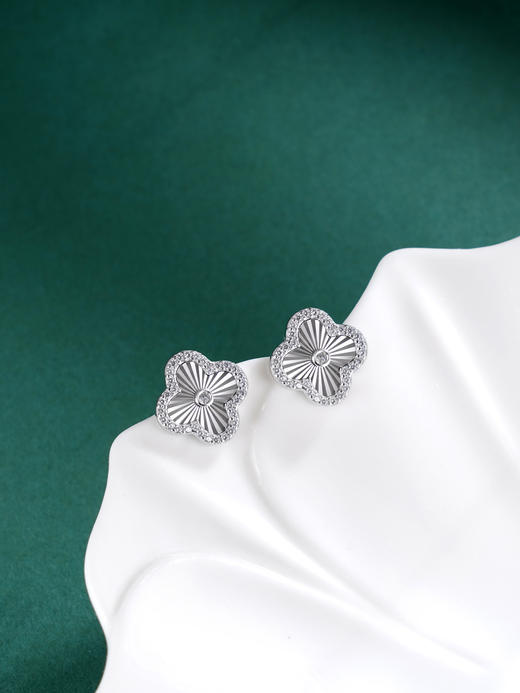 S925银【四叶冰雨】耳钉【EL050234】四叶草2509 商品图0