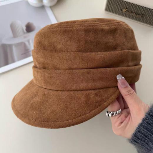 🔥秋冬搭配神器，首选肯定有帽子🧢今天来给大家上个秋冬必备的时尚单品🔽【明星同款日系麂皮绒平顶鸭舌帽】✅修饰脸型，💞潮流必备，戴上秒变时髦精！ 商品图5
