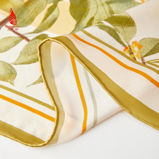 SAINTJOY/上久楷 女式真丝方巾   桂雨飘香 FJS23039-1 商品图1