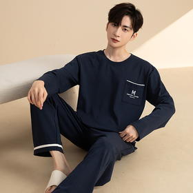 春秋新款睡衣男士棉质套头长袖长裤高级感青少年可外穿家居服新款新品