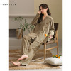 可人儿春秋季带胸垫奥力棉女士长袖长裤睡衣可外出纯棉家居服套装 商品缩略图3
