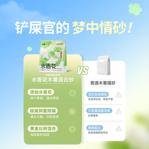 【特惠专享】囧宝 水香花系列 庭院栀子木薯混合豆腐猫砂 除臭去尿味 2.5kg/包 商品图8