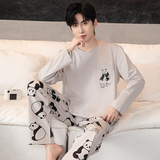 春秋新款睡衣男士棉质套头长袖长裤高级感青少年可外穿家居服新款新品 商品图11