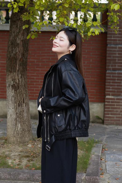 【皮衣 拉链款】拉链款更酷飒！花姐朋友出口俄罗斯款货源，高性价比款，环保蛋白皮，质感满分，光泽度佳~超柔软休闲夹克，皮衣外套秋装~ 商品图8