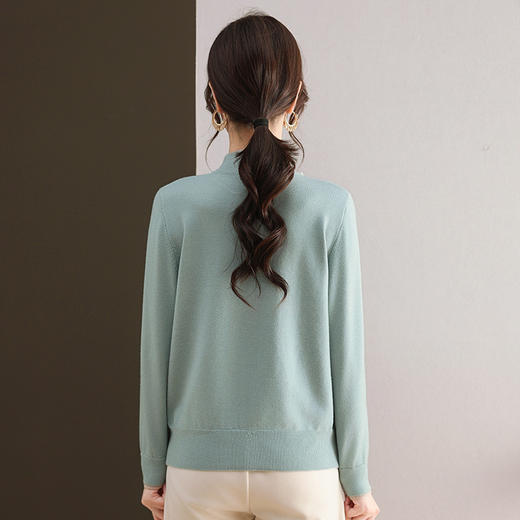 FCY FQ88731半高领长袖针织衫宽松休闲上衣洋气 商品图4