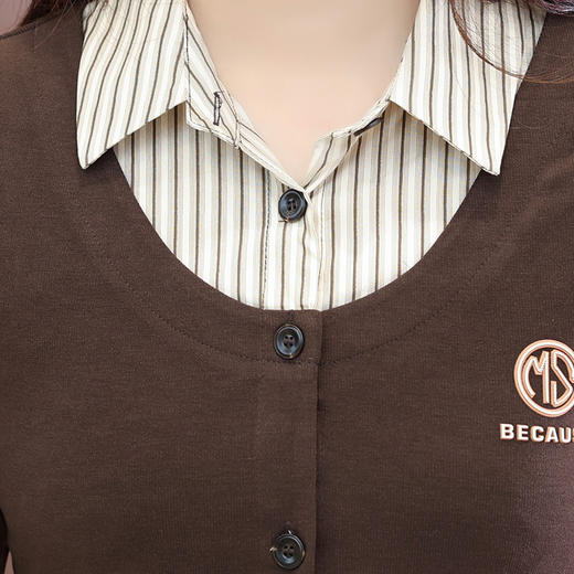 QYM 53B257-Y假两件上衣高腰半身裙两件套套装裙 商品图3