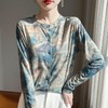 奥伊米100%天丝初秋圆领晕染印花薄款针织开衫RWM14 商品缩略图2