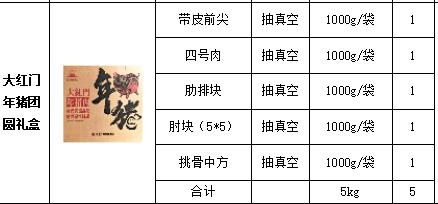 大红门年猪团圆礼盒  5kg 商品图1
